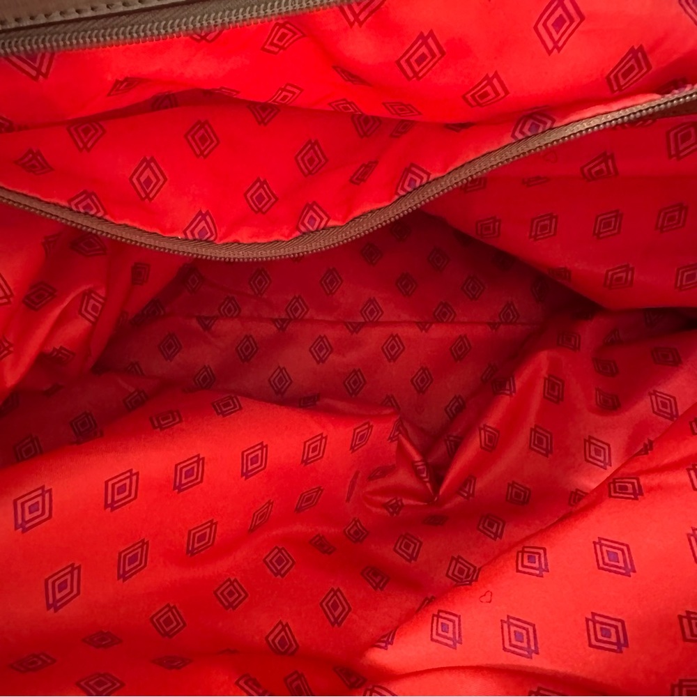 Stella & Dot Red and Brown Travel Bag with Adjustable Strap - Picture 8 of 8